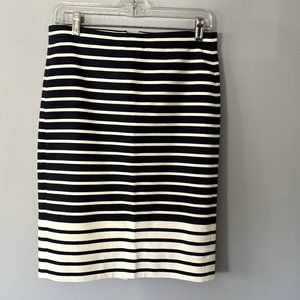 J. Crew I Navy & White Striped Pencil Skirt I Size 2